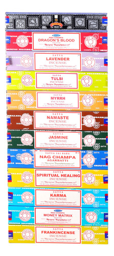 Nag Champa Satya Surtido Top Selling Series 12 Aromas (juego