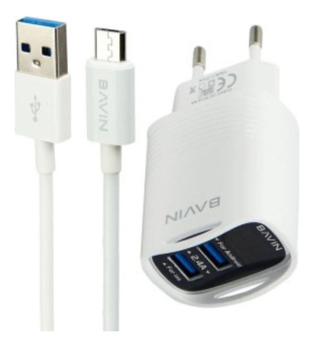 Cargador Bavin Carga Rápida 2 Puerto Usb 