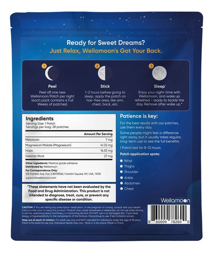 - Parches For Dormir Wellamoon Original Extra Strength For A