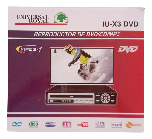 Reproductor De Dvd/cv/mp3 Marca Universal Royal Modelo Iu-x3