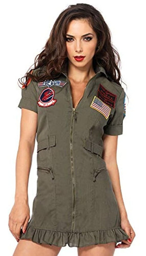 Disfraz Militar De Top Gun Con Cremallera Frontal Talla L