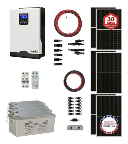 Kit Solar Offgrid Inversor Cargador 5kw 9,5kwh Día Renogen