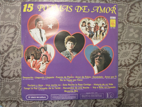 15 Poemas De Amor, Los 5 Grandes De La Balada Romántica, Lp.