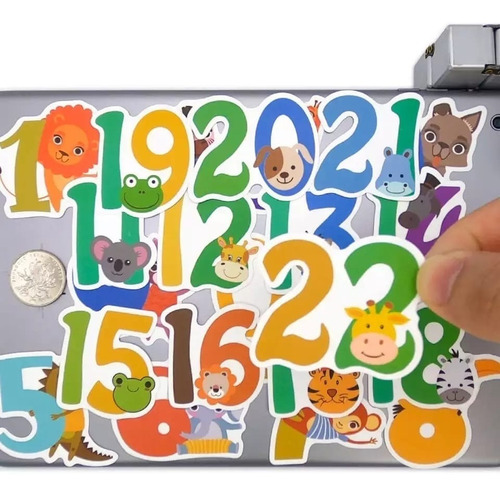 Stickers Calcomanías Números Y Letras En Ingles, Niños