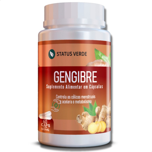 Gengibre 100% Puro Termogênico Natural - 60 Cáps De 500mg Sabor