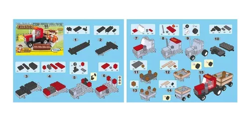 Blocos de Montar Fazenda Trator de Apoio 93 peças Xalingo - xalingo