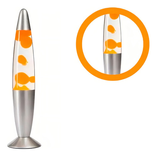 Luminária Abajur Mesa Decorativo Retrô Lava Lamp 34cm Sala