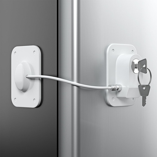 Cerradura Traba Para Heladera Cajon Con Llave X2u - Blanco