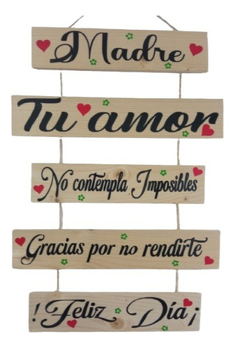 Letrero Madera Frase Personalizado Día De Madre Cumpleaños