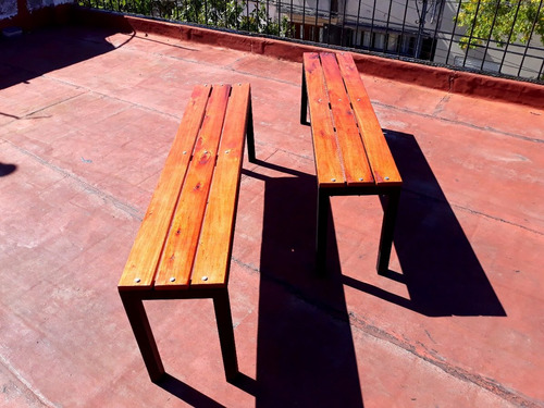 Imagen 2 de 10 de Banco De Hierro Y Madera Para Exterior E Interior