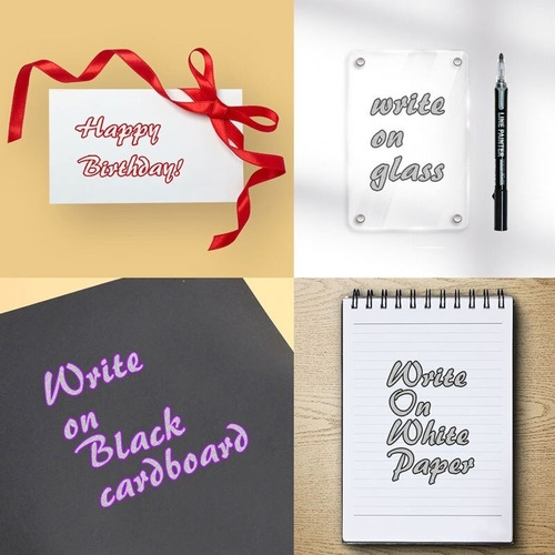 Imagen 4 de 6 de Set 12 Plumones Lettering Contorno Metalizado Outline