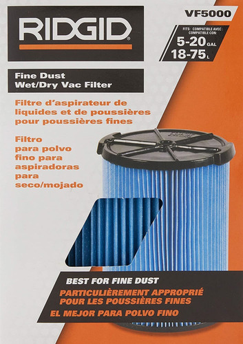 Ridgid, 72952, Filtro De VacĂo, Vf5000, 2 Etapas