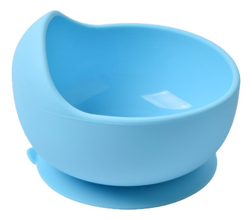 Bowl Tigela Silicone Infantil Bebê Com Ventosa - Azul