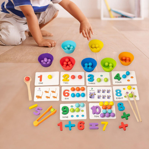 Z Juego De Cuentas Con Clip, Juego De Contar Y Combinar,