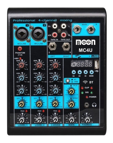 Mixer Moon Mc4u Interfaz Grabacion Usb Bluetooth Phantom 