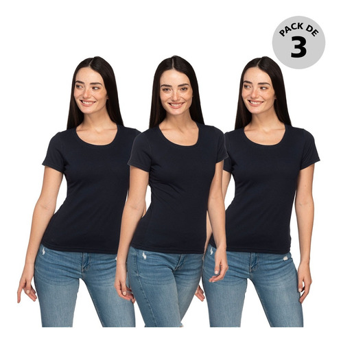 Pack X3 Playeras Thats Hot Cuello Redondo Slim Fit - Mujer
