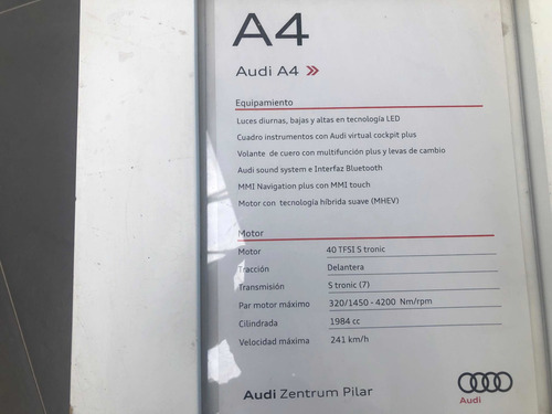 Imagen 17 de 17 de Audi A4 2021 2.0 40 Tfsi Front
