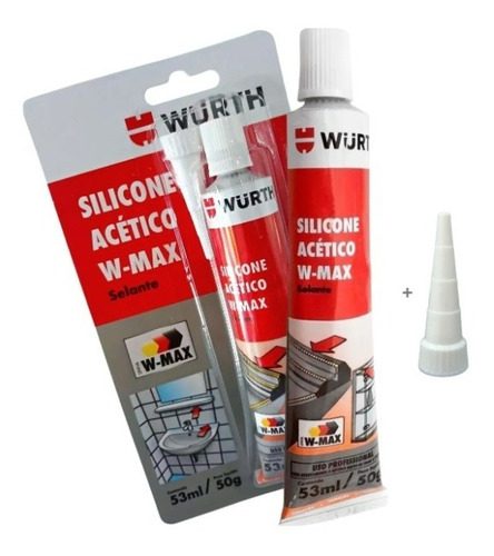 Silicone Acético Uso Profissional  Uso Geral 50g Wurth W-max