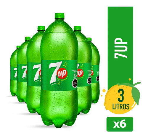 Pack 6 Bebida 7 Up 3 Litros