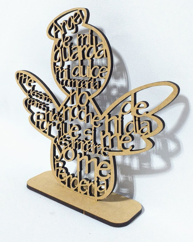 Imagen 10 de 10 de Souvenir Angel De La Guarda 15cm X 20u- Mdf / Fibrofacil