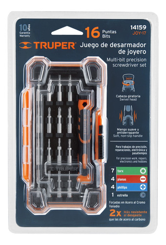 Desarmador Presicion + Puntas Reparación Joyero Acero 14159