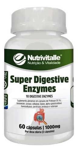 Super Digestive Enzymes 60 Cáps. Nutrivitalle