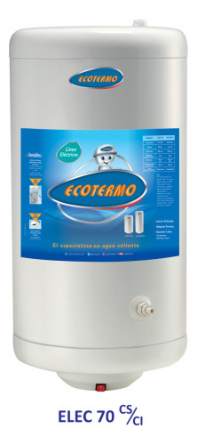 Termotanque Ecotermo Electrico 70 Litros Carga Superior     