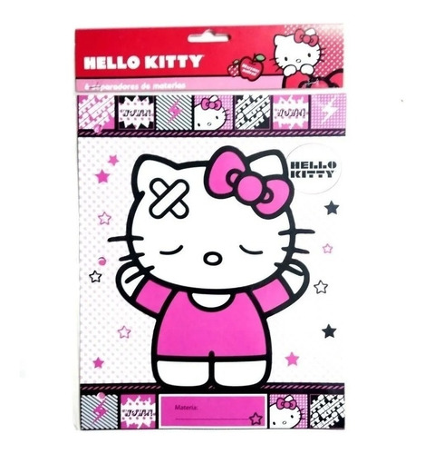 Separadores Escolares De Materias N° 3 Hello Kitty X 6