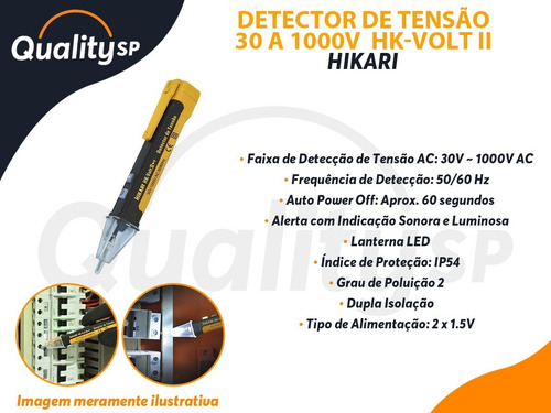 Imagem 5 de 5 de Detector De Tensão Ac 1000v Com Bip E Led Hk-volt Ii Hikari