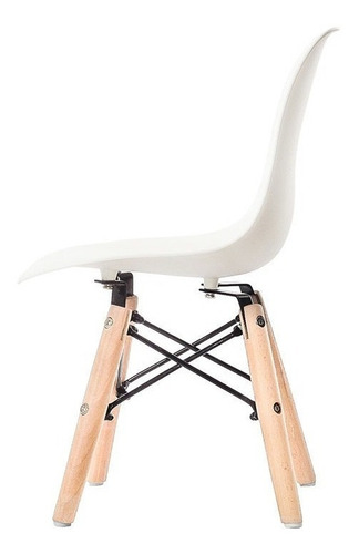 Silla Eames Kids Línea Premium Pack X 2 Unidades Estructura De La Silla Madera Asiento Blanco