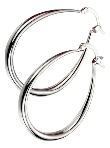 comprar Aros Argollas  De Plata 925 Elegante Para Mujer 
