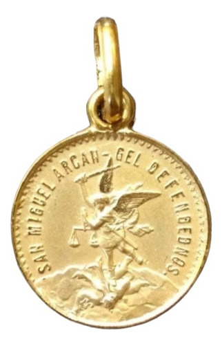 Medalla Oro 10k San Miguel Arcángel #1175 Bautizo Comunión