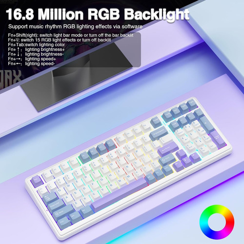 Teclado Mecánico Inalámbrico Aula F99 Bluetooth 5.0/2.4ghz