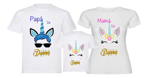 Camisetas Para Familia 3 Camisetas Cumpleaños Unicornio Pers |