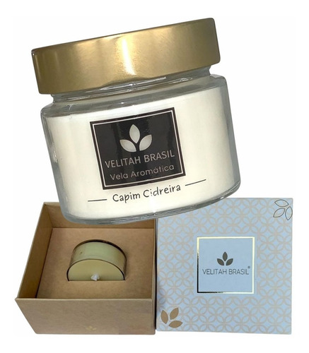 Imagem 1 de 6 de Vela Aromática Premium Capim Cidreira 140g 30h Aromatizada