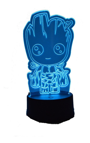 Baby Groot Lámpara Led Rgb 7 Colores