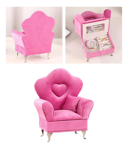 Sofá Sofá Joyero Escala 1/6 Muñecas Rosado Rosado