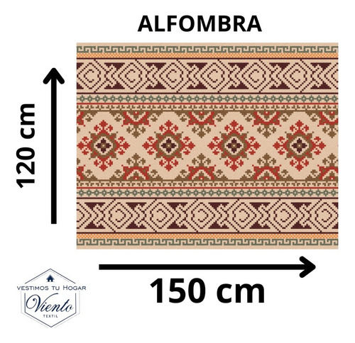 Alfombra Carpeta Estampada 120 X 150 No Tejida
