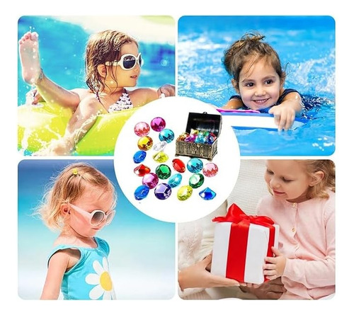 16 Pcs Grandesjuguetes Piscina Diving Gems,cofre Del Tesoro