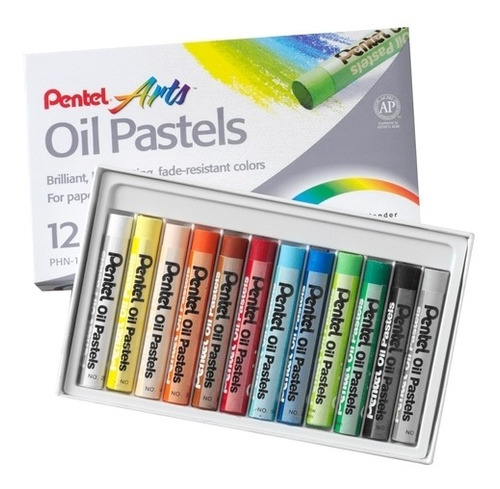 Giz Pastel Oleoso 12 Cores Pentel Arts