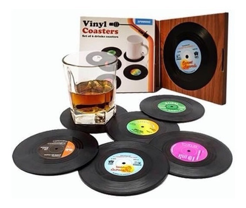 Posavasos X 2 Forma De Disco De Vinilo Miscellaneous By Caff