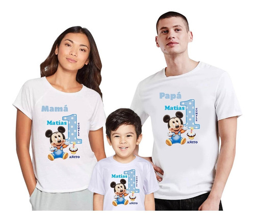 3 Poleras Personalizadas Niños Cumpleaños Mickey Mouse Bebe