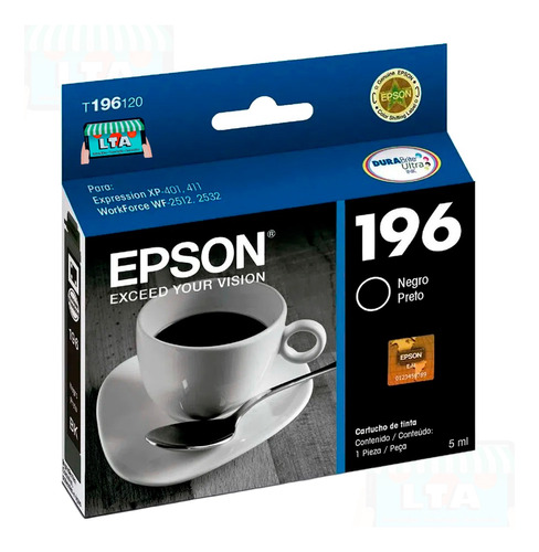 Cartucho Tinta Negra Original Para Impresora Epson Xp-401