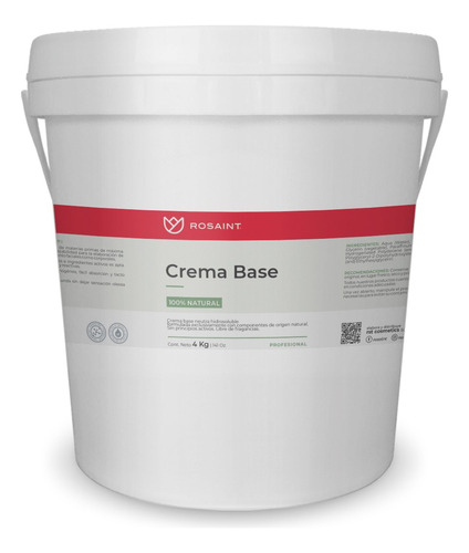 Crema Base Neutra 100% Natural 4 Kg - Rosaint® Profesional
