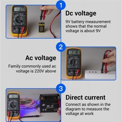Imagen 4 de 7 de Multímetro Digital Lcd Portátil Ac/dc Xl830l