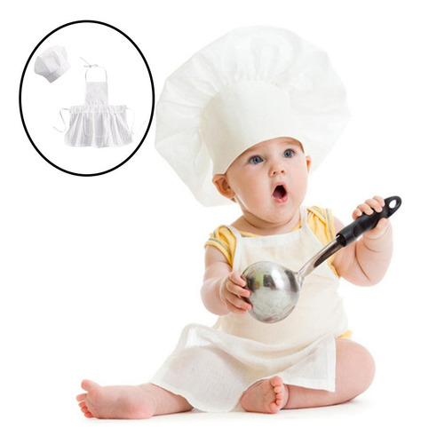 2 Delantal Con Gorro De Cocinero Para Niños Cocinando Y