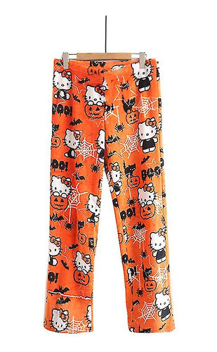 Pantalones De Pijama De Franela Kawaii Sanrio Kitty Y2k Para