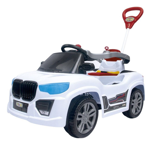 Carrinho Infantil 2 Em 1 Com Haste, Pedal E Proteção