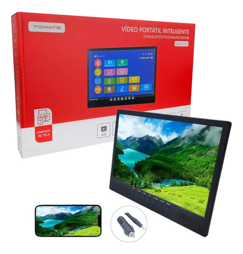 Tv Digital Portátil 17 Recarregável + Adaptador 12v Espelha