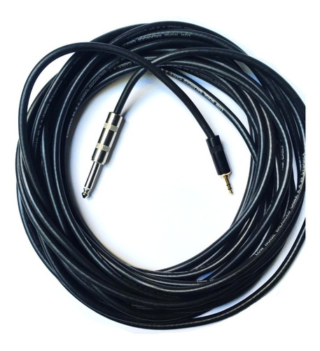 Imagen 2 de 2 de Cable Auxiliar De Plug 3.5 A 6.3 Mono De 15 Metros Uso Rudo